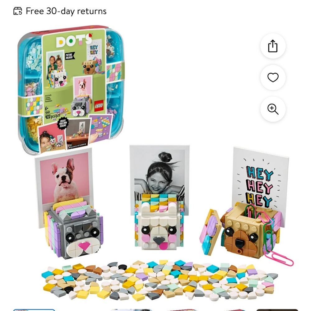 2 kits Lego Dots-pineapple holder and puppy photo holder
